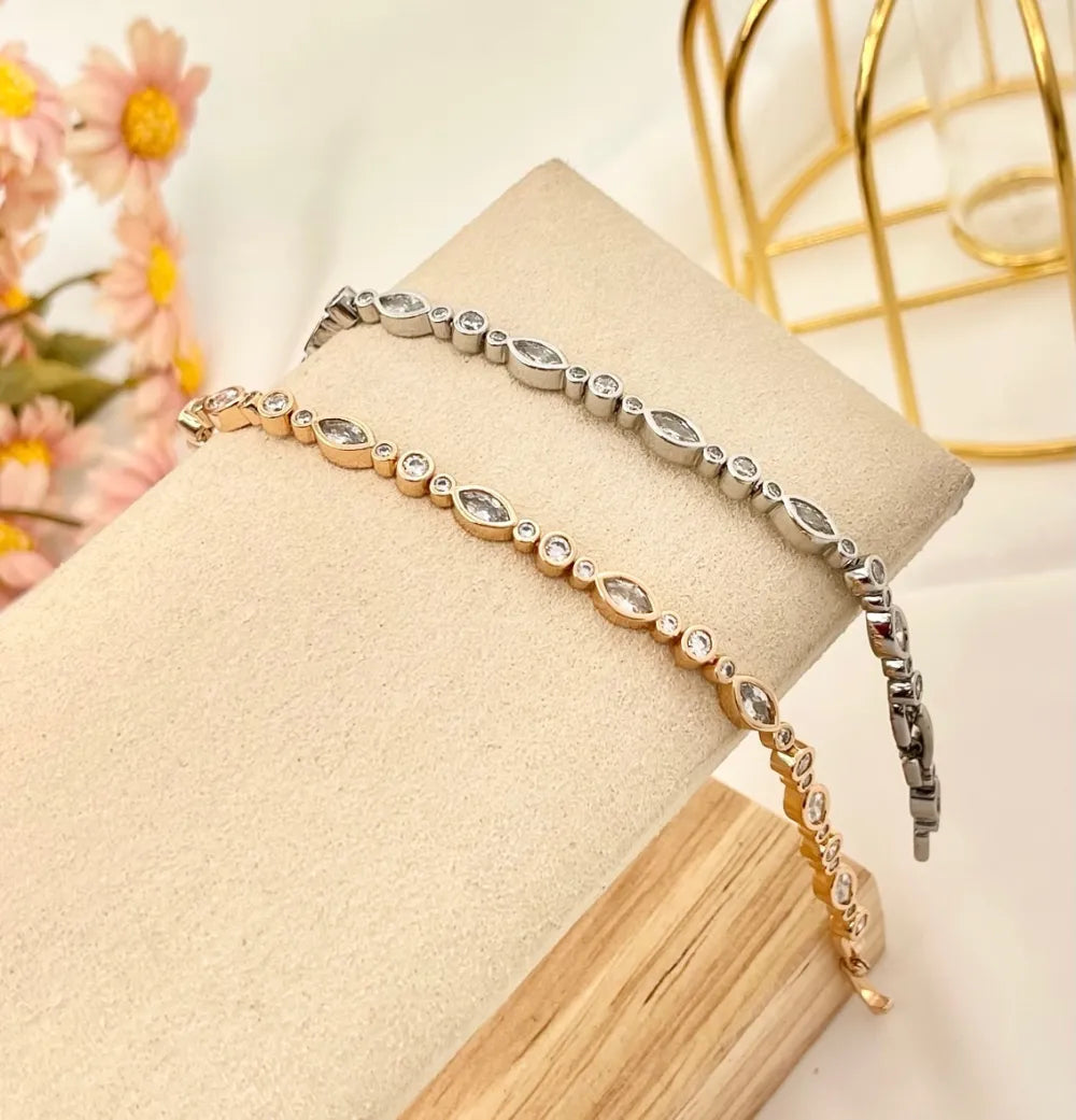 BMZ-243-12 Tennis-Bracciale Tennis con Cubic Zirconia