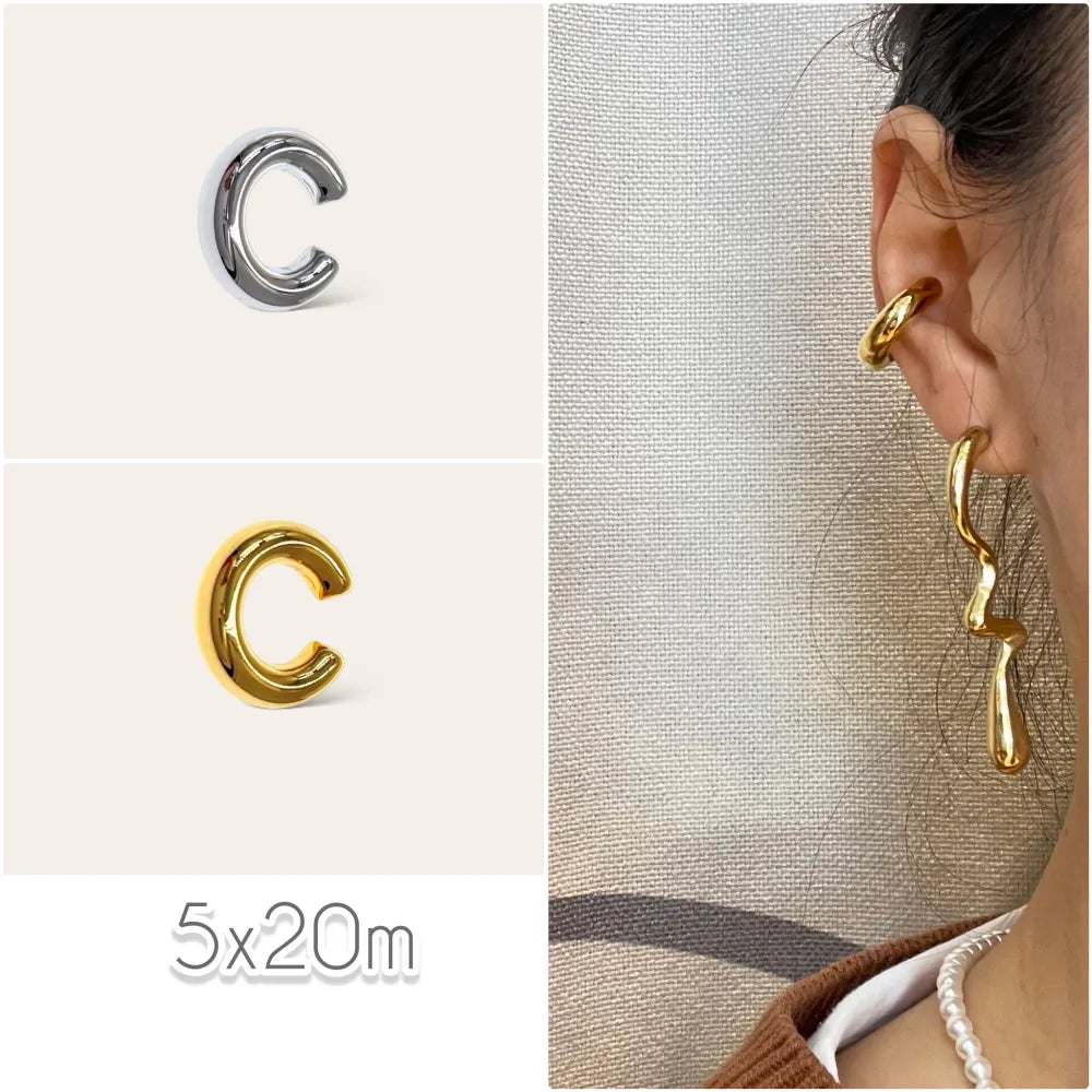 EAK-103-AA4715E S Cerchio Bombato Piccolo 5x20mm-Earcuff in Acciaio