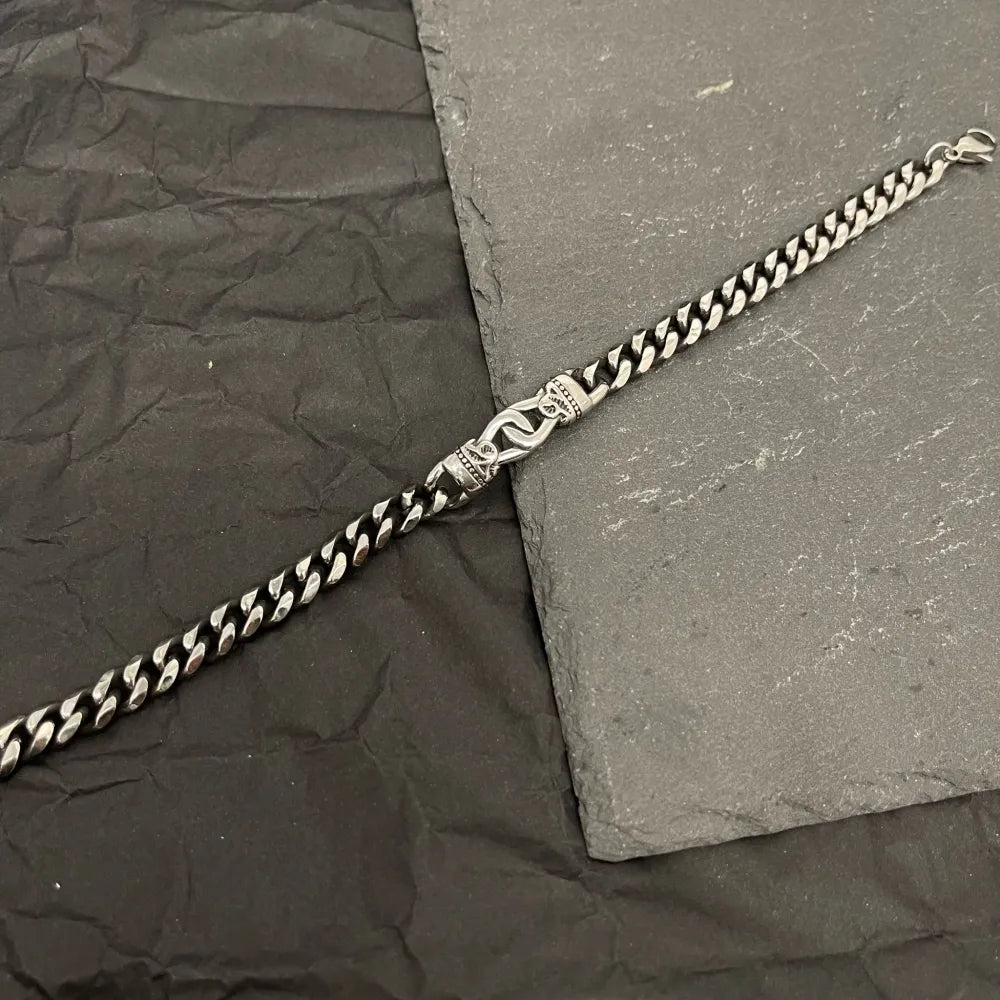 BAU-500-BMB10097 Catena-Bracciale in Acciaio da Uomo