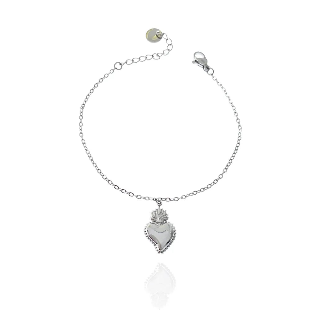 BAC-103-AA3491B Sacro Cuore-Bracciale in Acciaio con Chiusura
