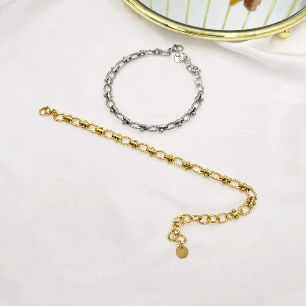 BAC-103-AA3583B Catena-Bracciale in Acciaio con Chiusura
