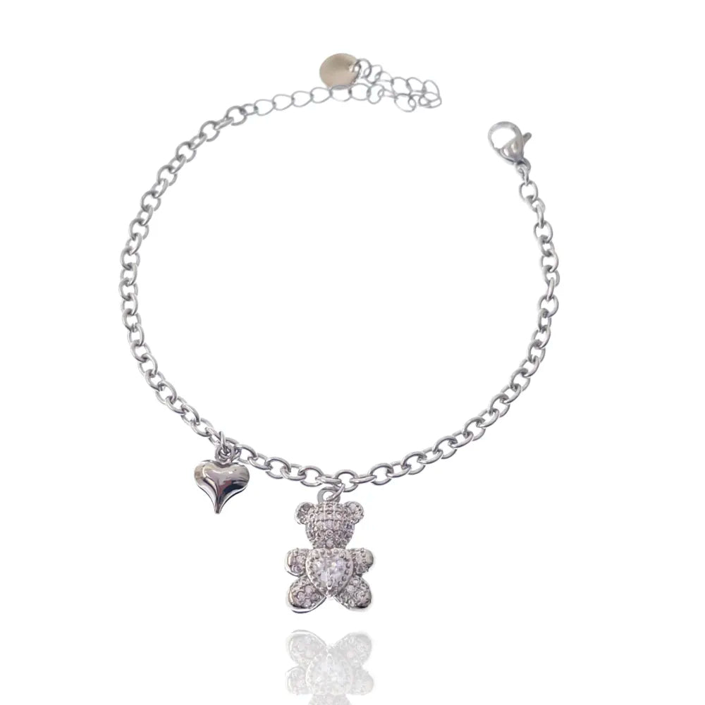 BAC-103-AA2717B Orsetto-Bracciale in Acciaio con Chiusura