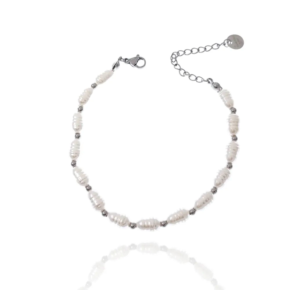BAC-103-AA2007 Perla Goccia-Bracciale in Acciaio