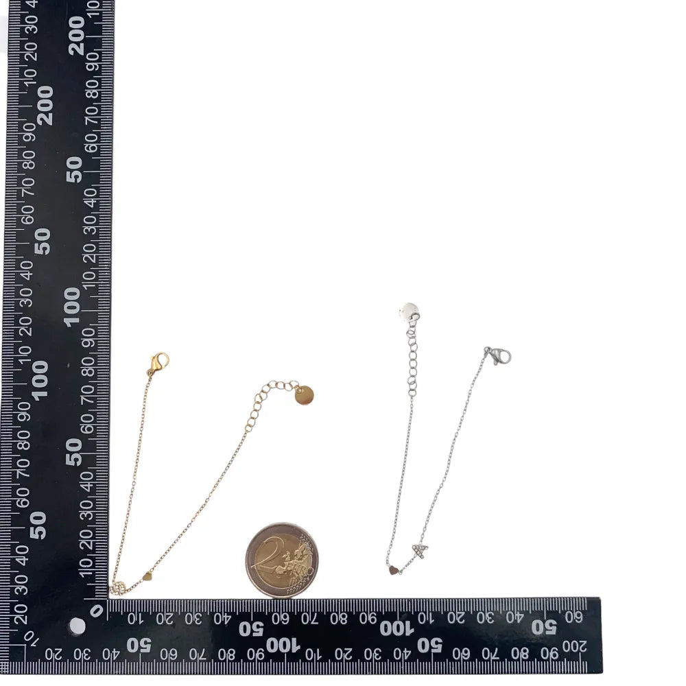 BPA-103-AA3207B Iniziale Lettera con Zirconia -24pz Bracciali in Acciaio
