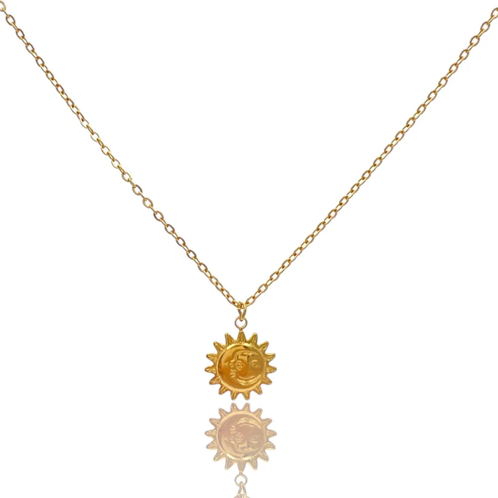 CAC-103-AA4428N Sole-Collana Corta in Acciaio