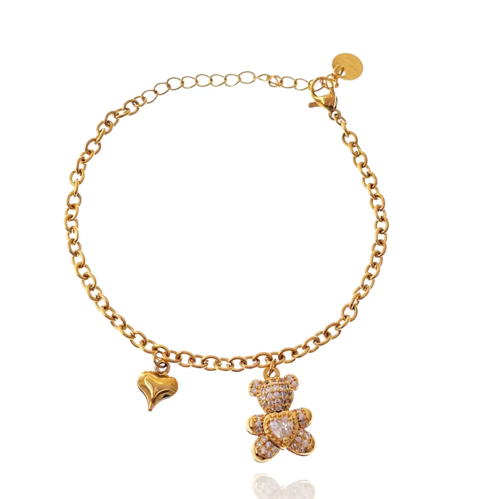 BAC-103-AA2717B Orsetto-Bracciale in Acciaio con Chiusura