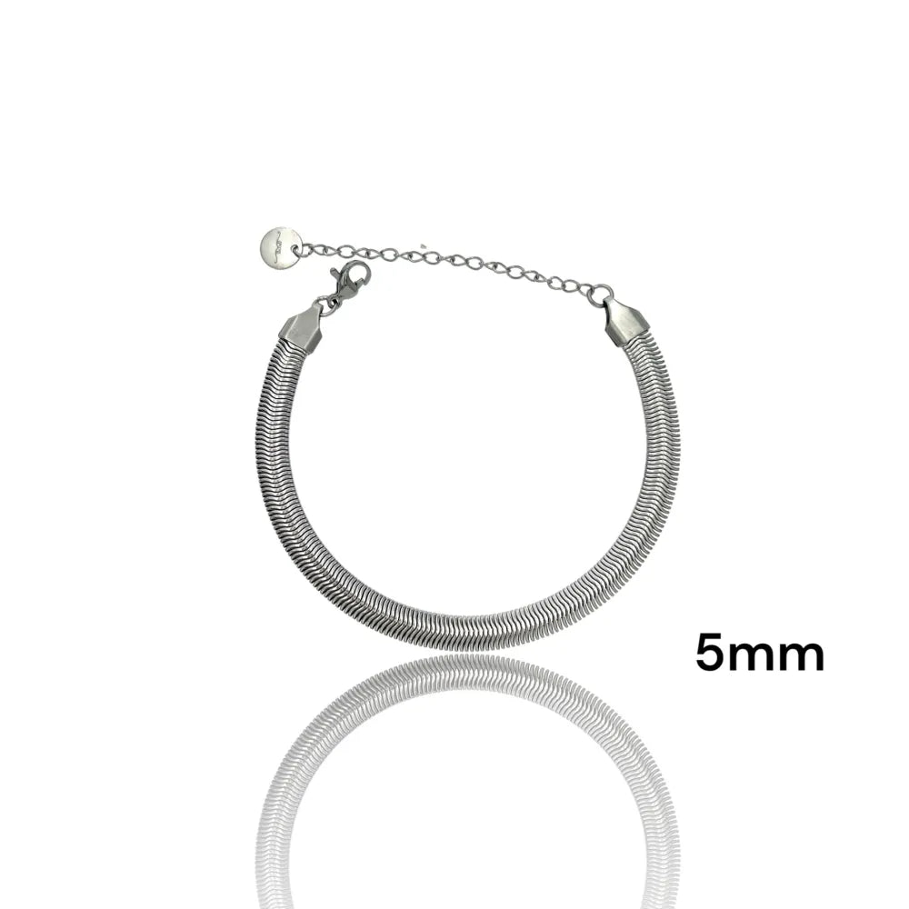 BAC-413-3126A Serpente 5mm -Bracciale in Acciaio