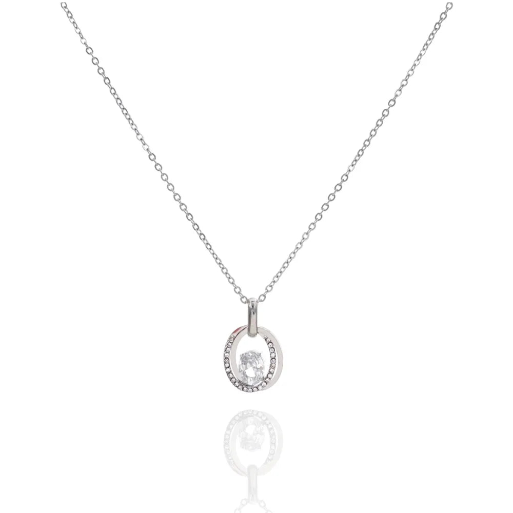 CAC-103-AA4142N Punto Luce Ovale-Collana Corta in Acciaio