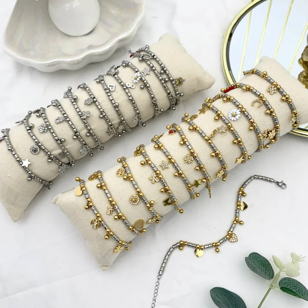 BPA-103-AA3724-3736B Mix Soggetti-12pz Bracciali in Acciaio con chiusura
