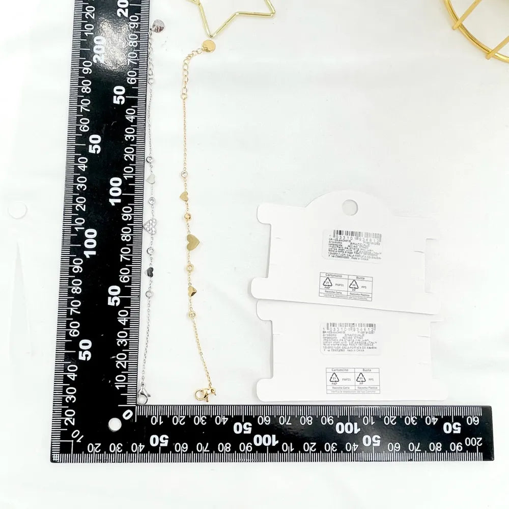 BAC-103-AA3481B Cuore con Punto Luce-Bracciale in Acciaio
