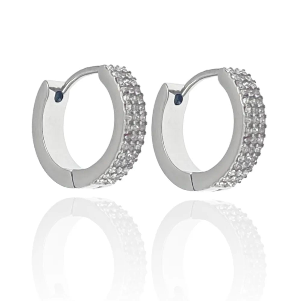 OAP-103-AA3341E Cerchio in Acciaio con Strass-Orecchini in Acciaio