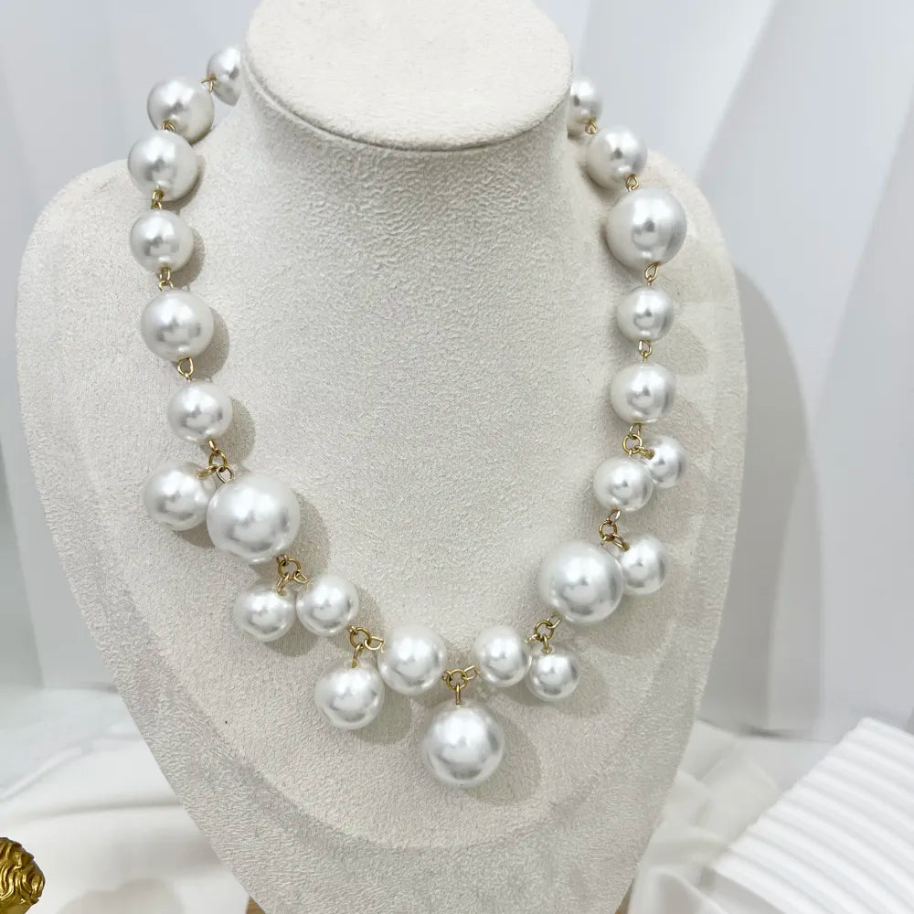 CMC-488-49 Pallina con Pendenti-Collana Corta Moda