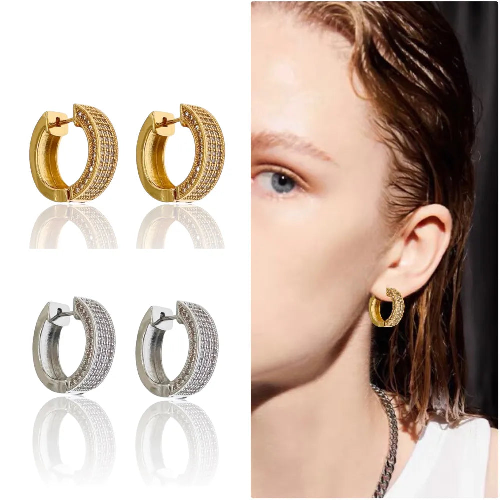 OMZ-103-AA2731E Cerchio con Zirconia-Orecchini con Zirconia