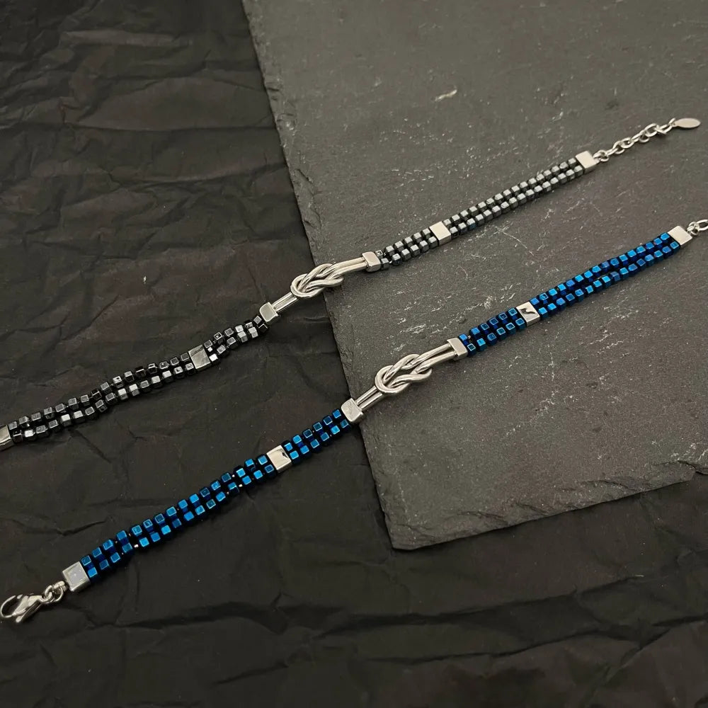 BAU-600-BMB30030 Nodo-Bracciale in Acciaio da Uomo