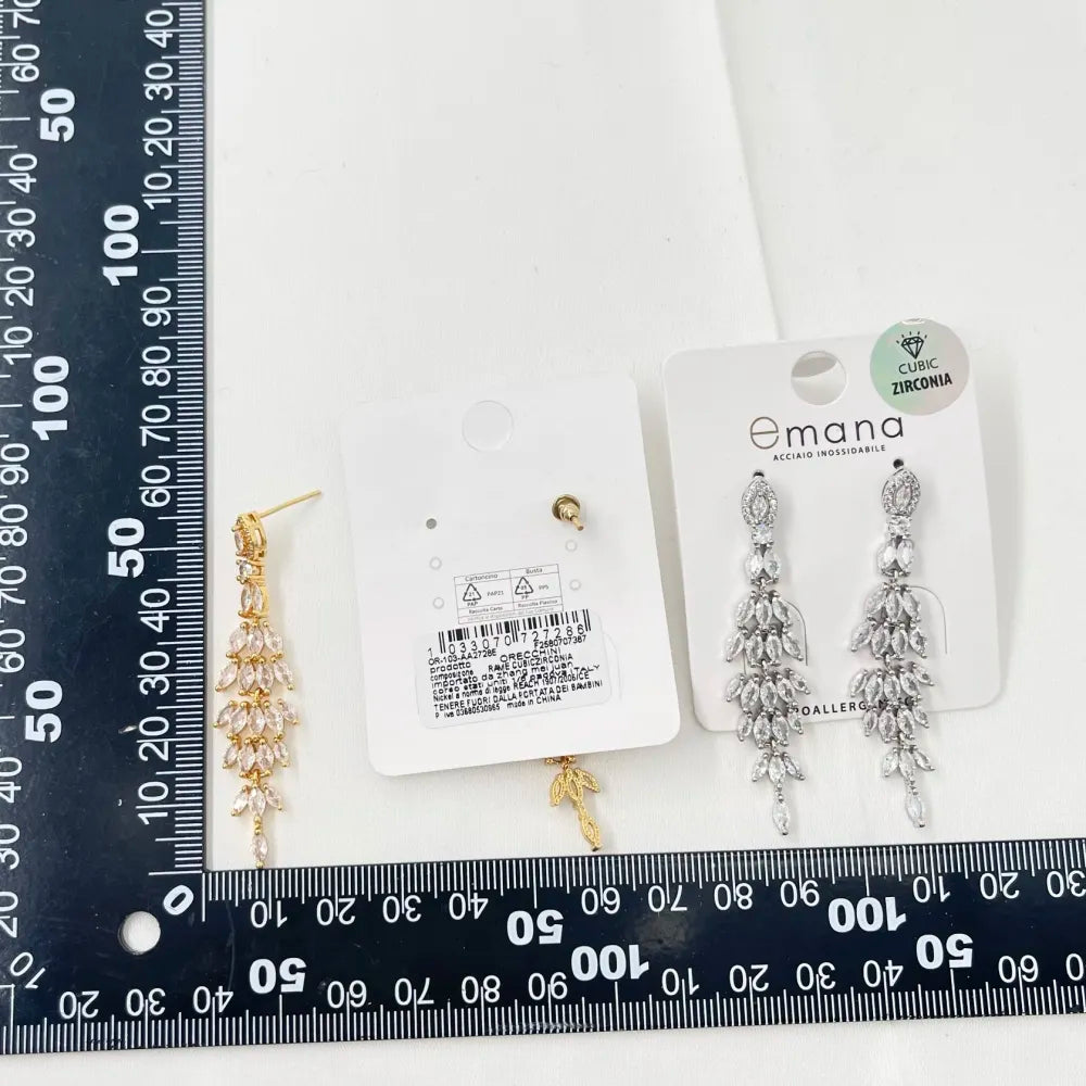 OMZ-103-AA27128E Fiore-Orecchini in Ottone e Zirconia