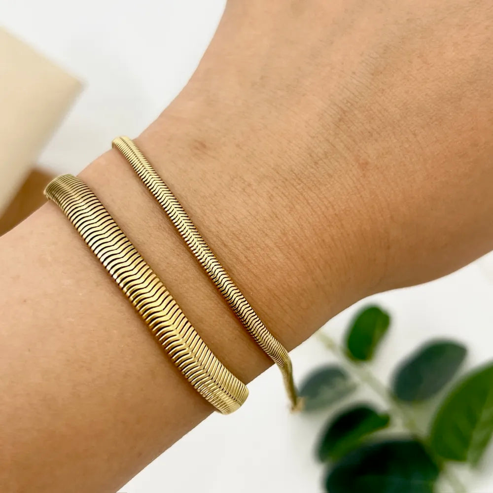 BAC-413-3126A Serpente 5mm -Bracciale in Acciaio