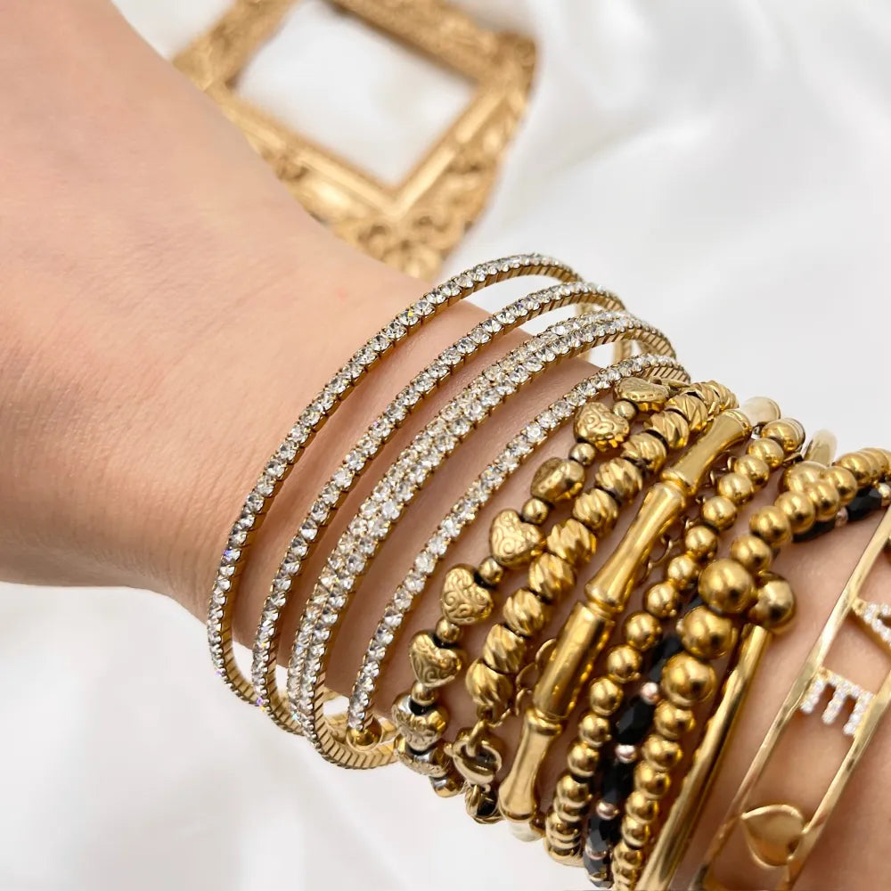 BAR-103-AA3372B Tennis-Bracciale Rigido in Acciaio