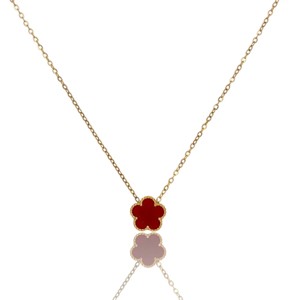 CAC-413-2154 C Fiore-Collana Corta in Acciaio
