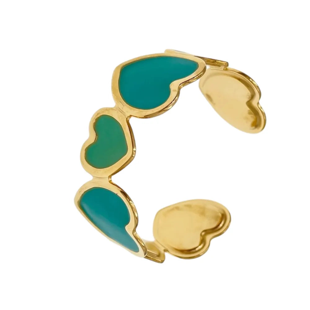 BAR-732-59 Cuore Smaltato -Bracciale Rigido in Acciaio