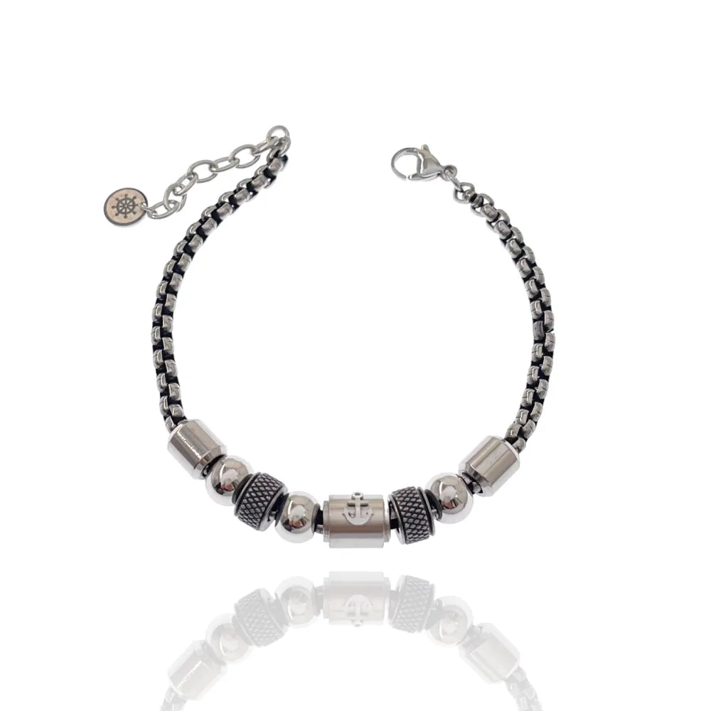BAU-500-BMS30167-18 Ancora-Bracciale in Acciaio da Uomo