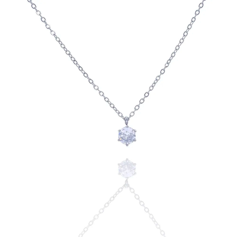 CAC-103-AA4055N 6mm 6Griffe Punto Luce 6 Griffe 6mm-Collan Corta in Acciaio