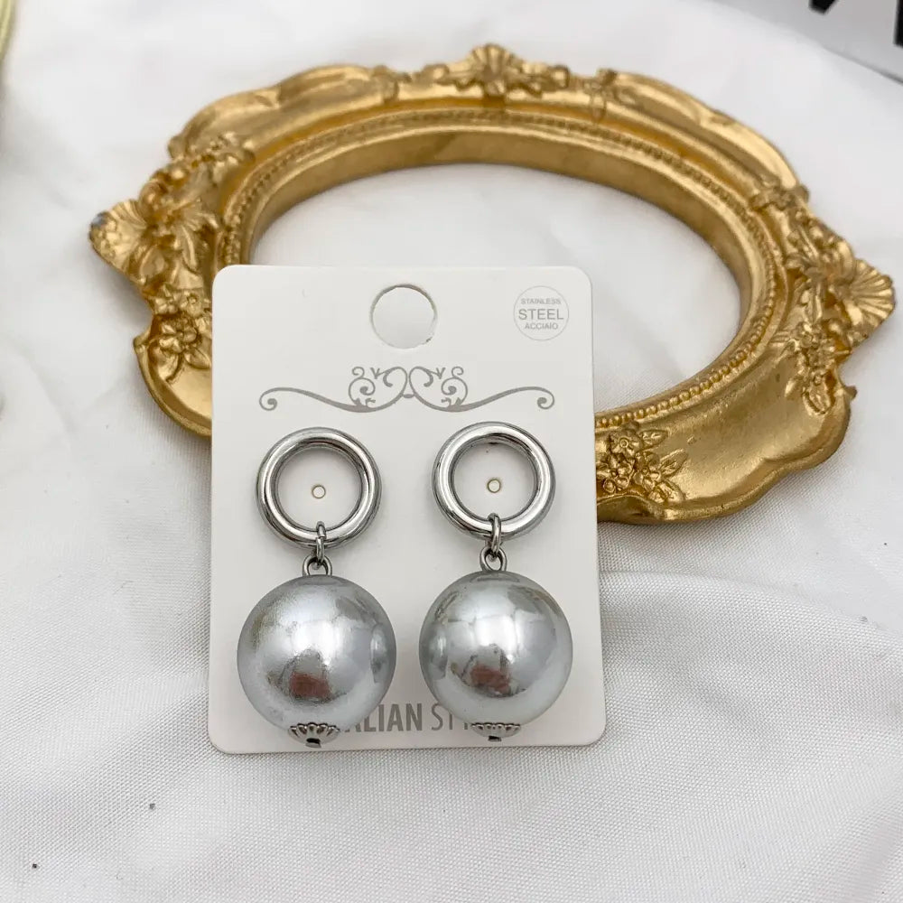 OAP-732-240 Ball-Orecchini in Acciaio