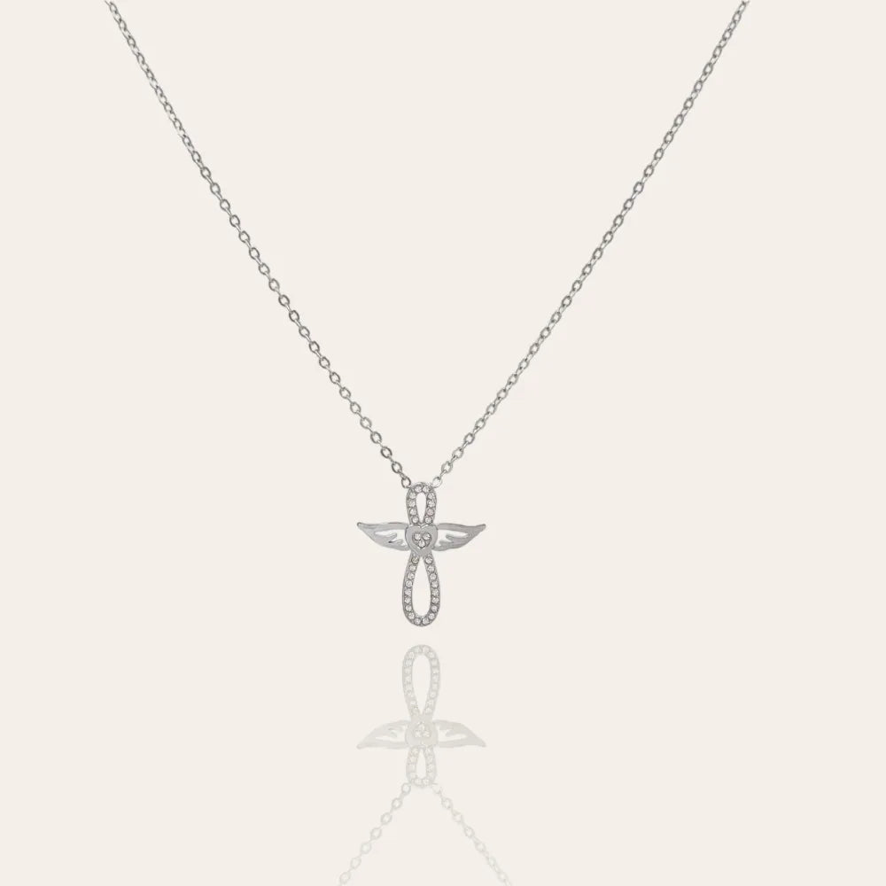 CAC-103-AA4364N Angel Infinito -Collana Corta in Acciaio
