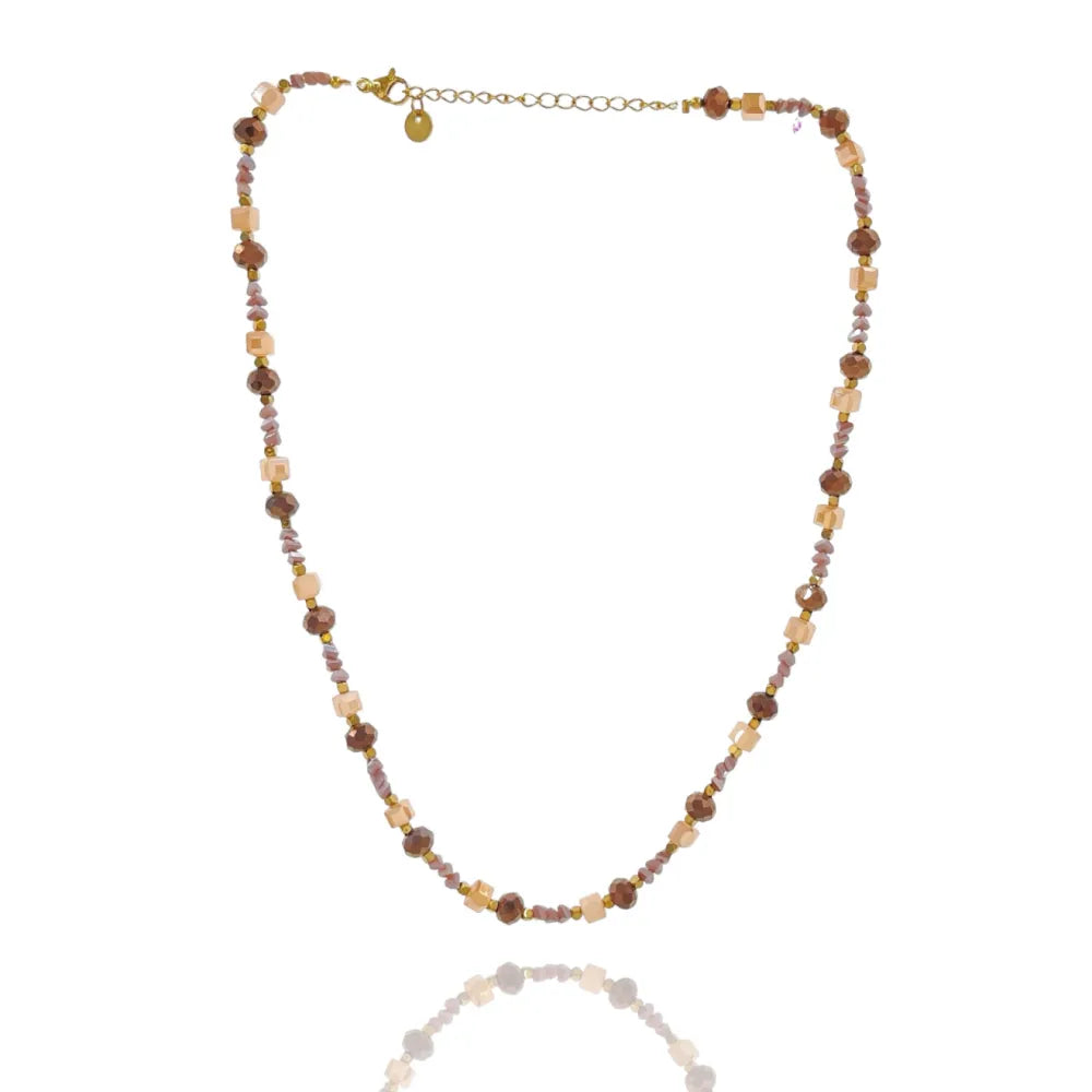 CAC-735-33S Perline Colorati-Collana Corta in Acciaio
