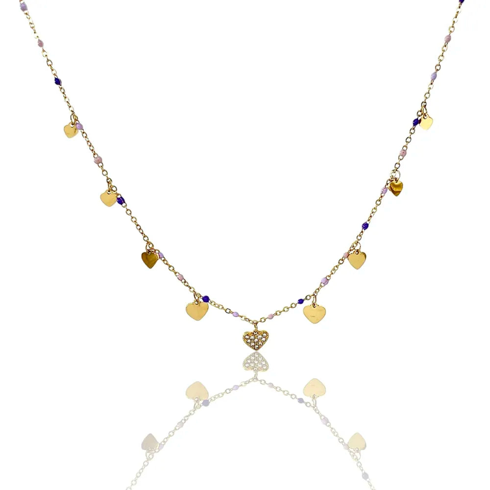 CAC-103-AA3441N Cuore-Collana Corta in Acciaio