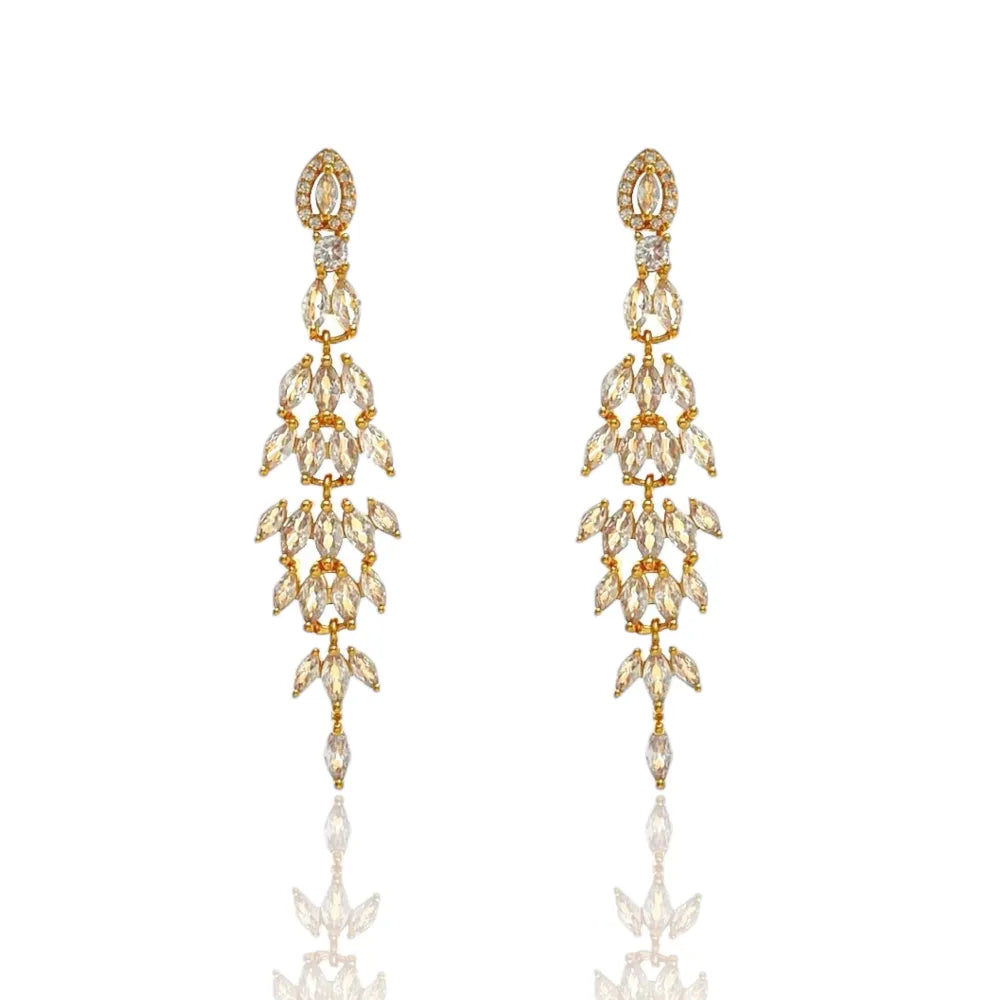 OMZ-103-AA27128E Fiore-Orecchini in Ottone e Zirconia