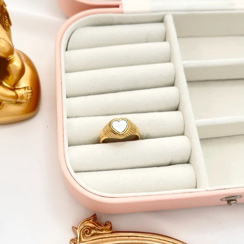 AAM-105-192 Cuore-Anello in Acciaio con Misura