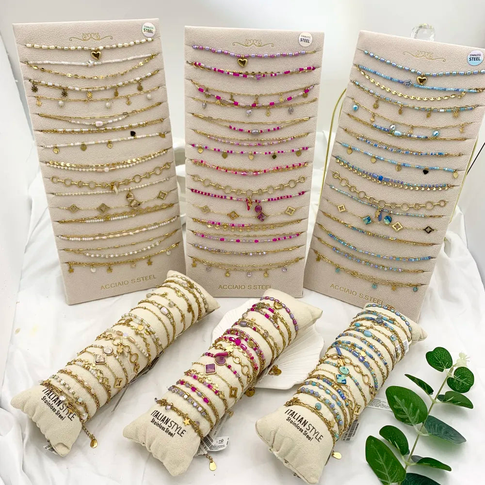 BPA-732-208 Mix Soggetti-15pz Bracciali in Acciaio