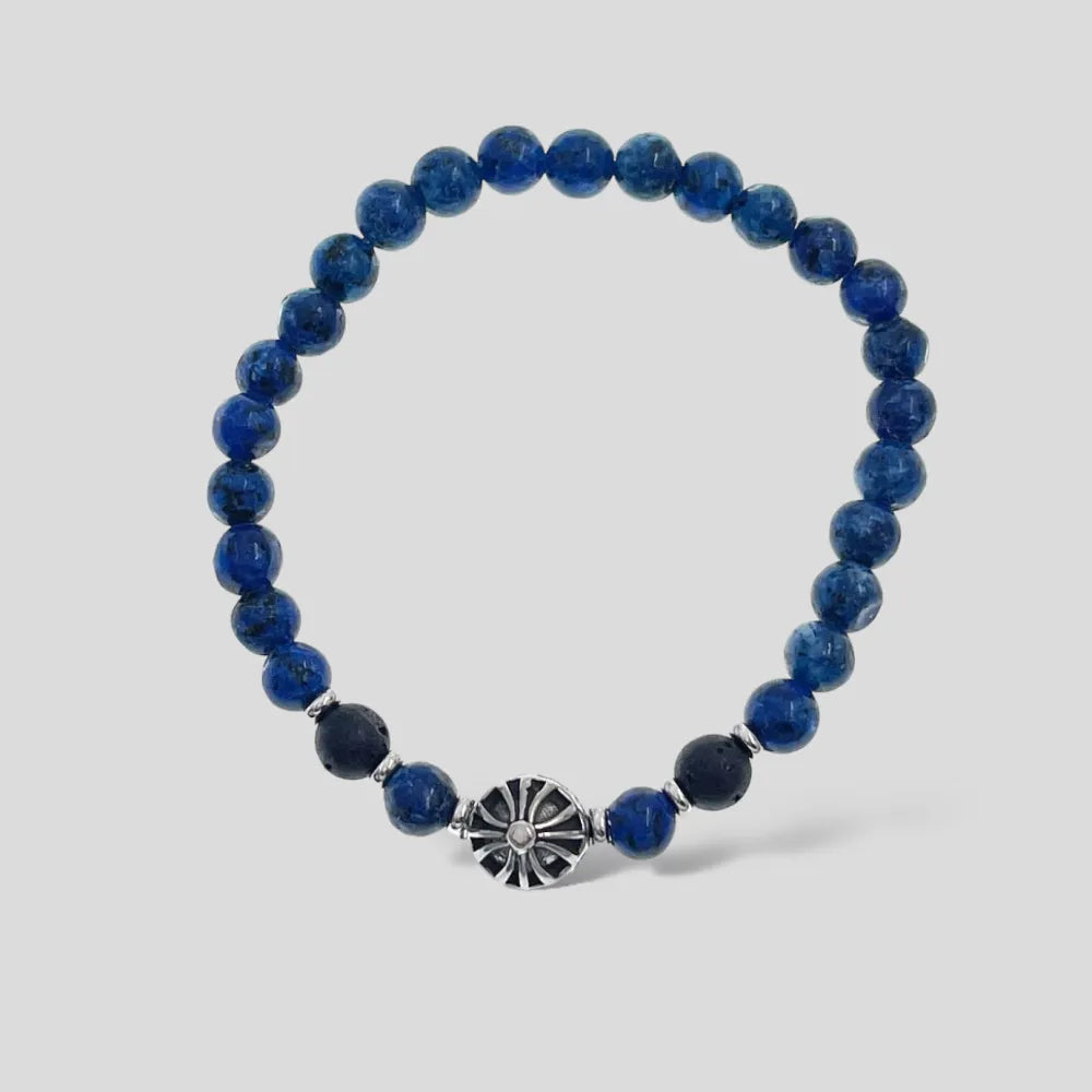 BAU-739-08 6mm Semplice-Bracciale Elastico in Acciaio da Uomo