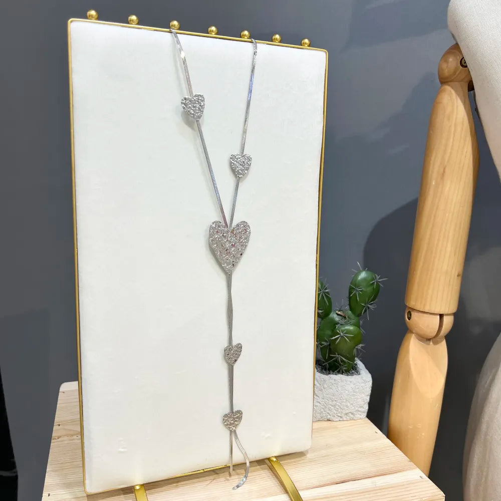 CAL-759-12 Cuore-Collana Lunga  in Acciaio