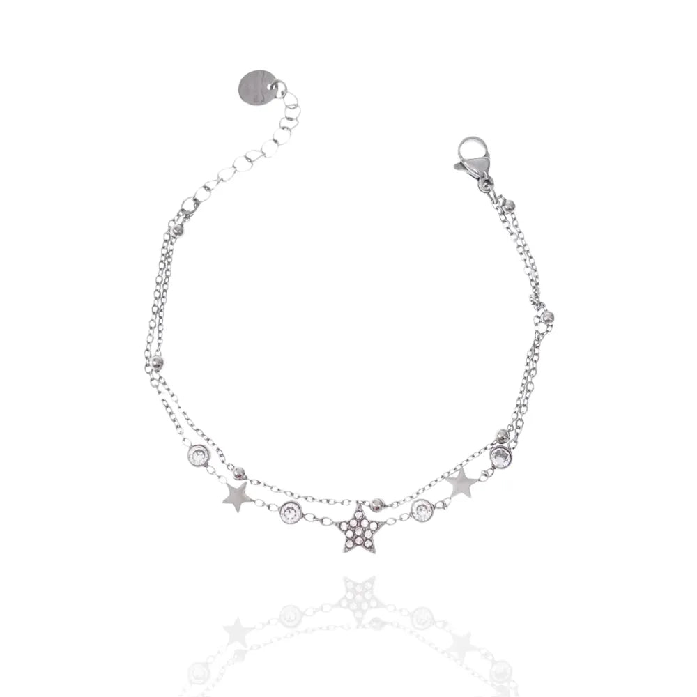 BAC-103-AA3461B Doppio con la Stella-Bracciale in Acciaio