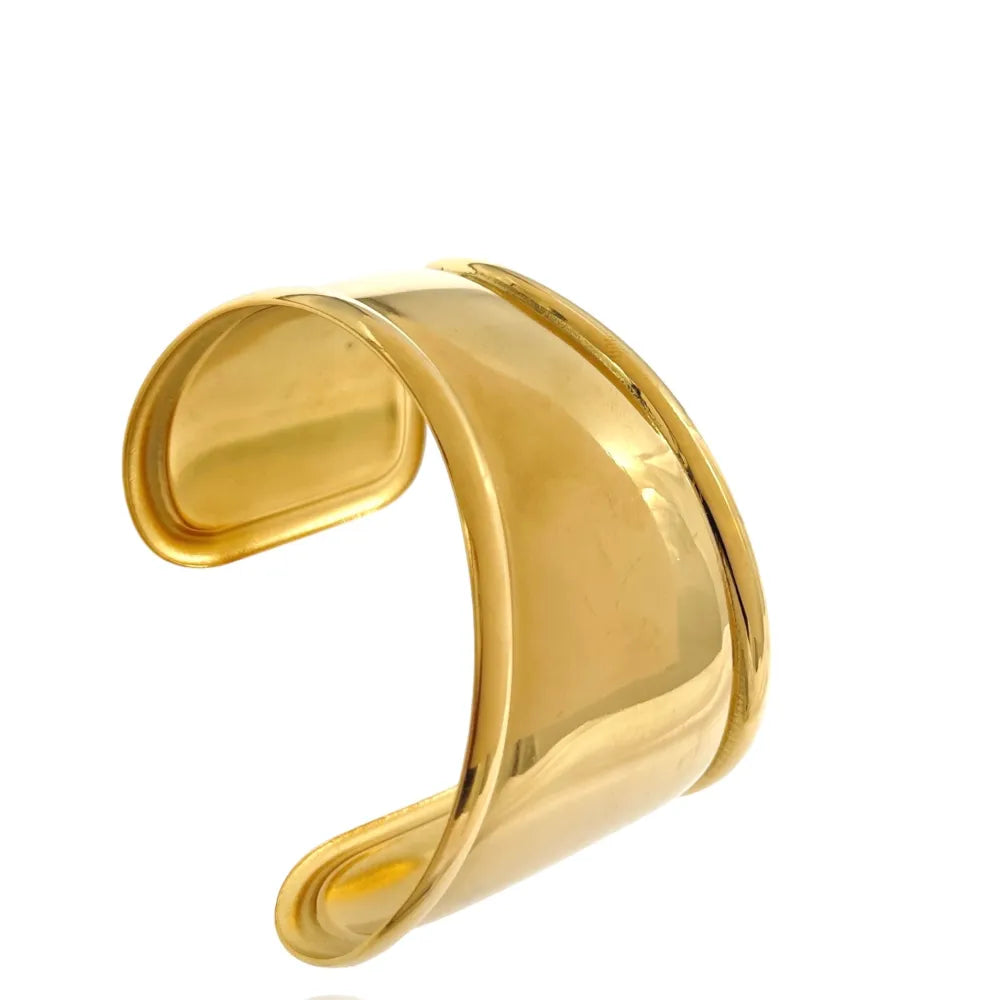 BAR-744-17 Semplice Lavorato -Bracciale Rigido in Acciaio