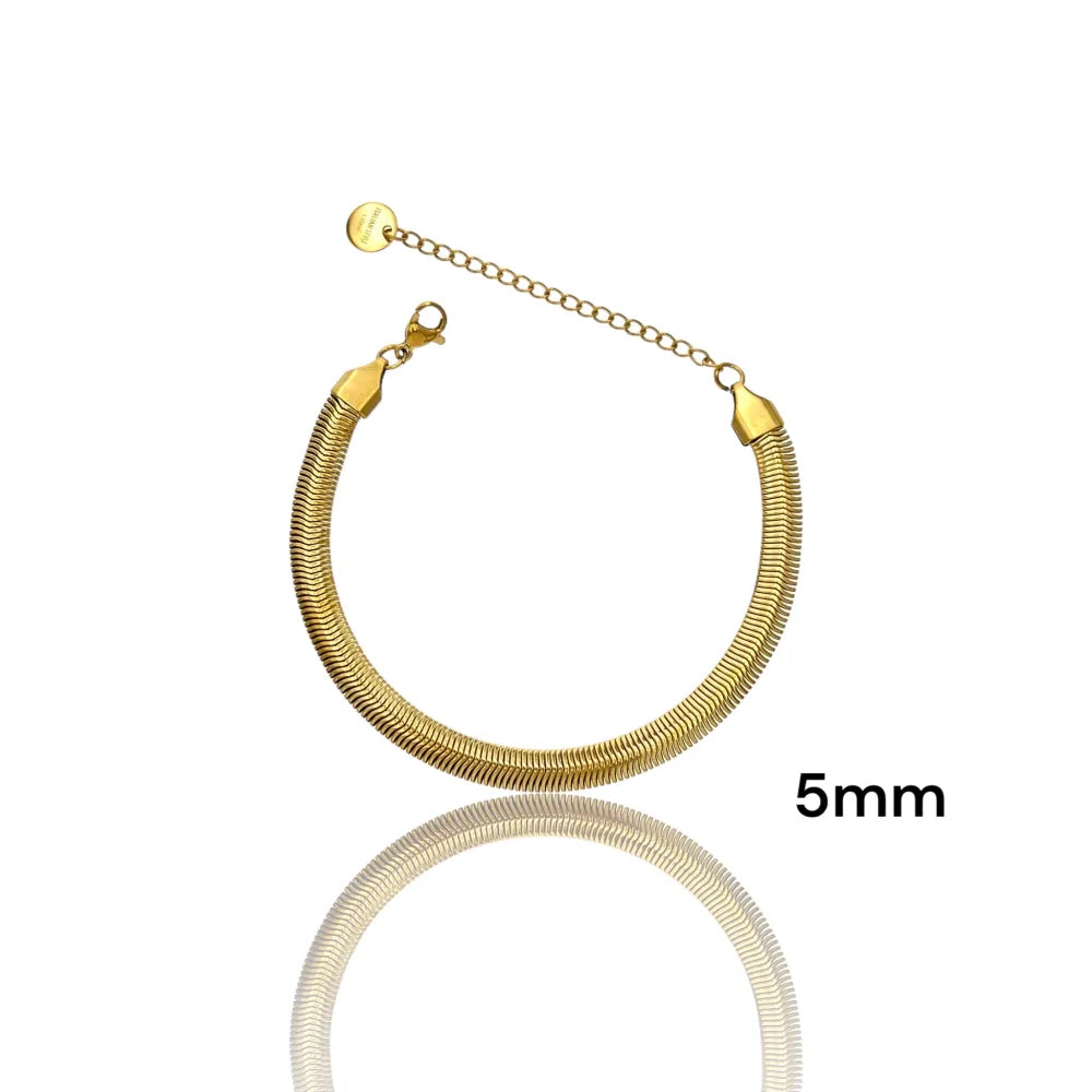 BAC-413-3126A Serpente 5mm -Bracciale in Acciaio