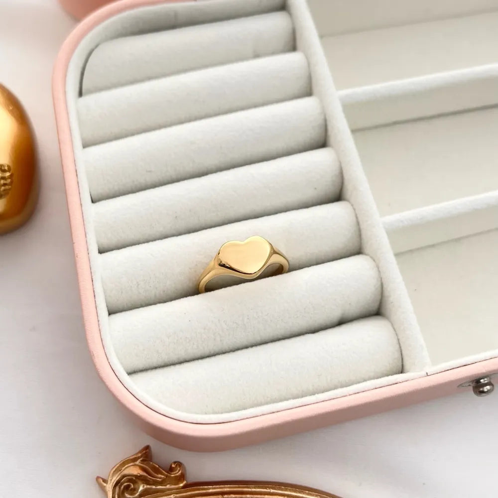 AAM-105-199 Cuore-Anello con Misura in Acciaio
