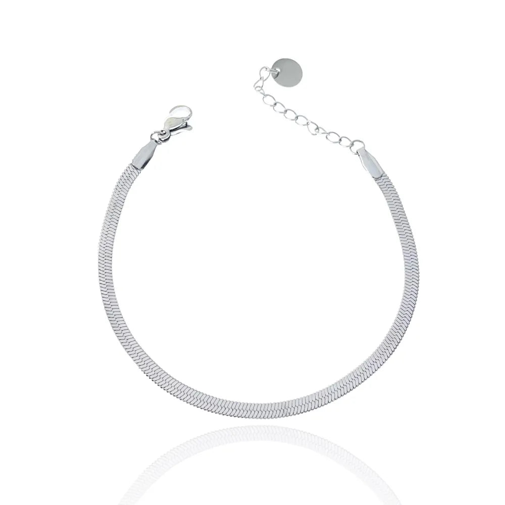 BAC-103-AA3630/3mm Serpente 3mm-Bracciale in Acciaio con Chiusura