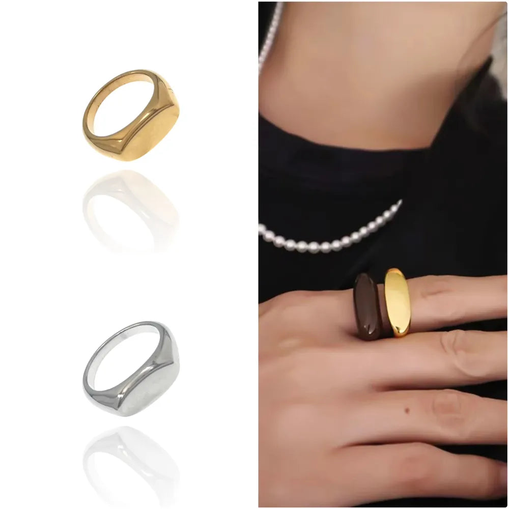 AAM-103-AA3523R Semplice-Anello in Acciaio con Misura