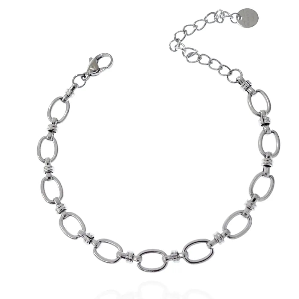 BAC-103-AA3417B Catena-Bracciale in Acciaio con Chiusura