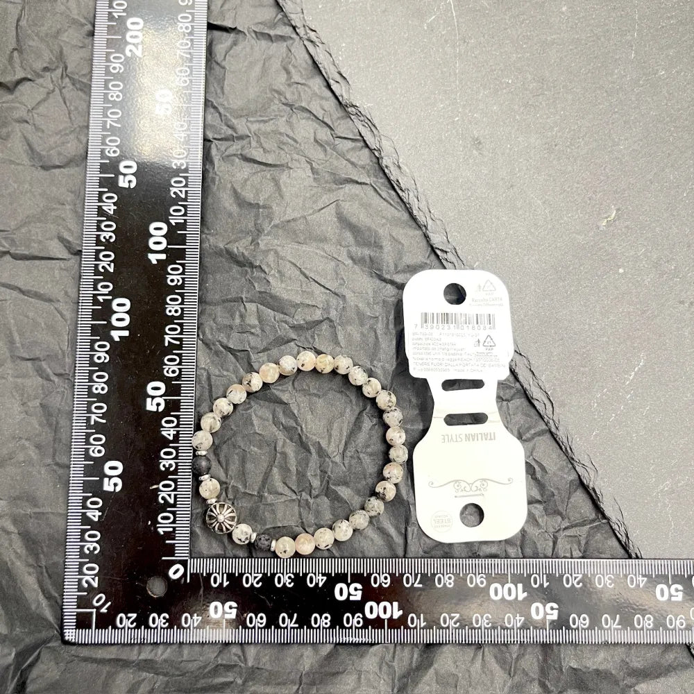 BAU-739-08 6mm Semplice-Bracciale Elastico in Acciaio da Uomo