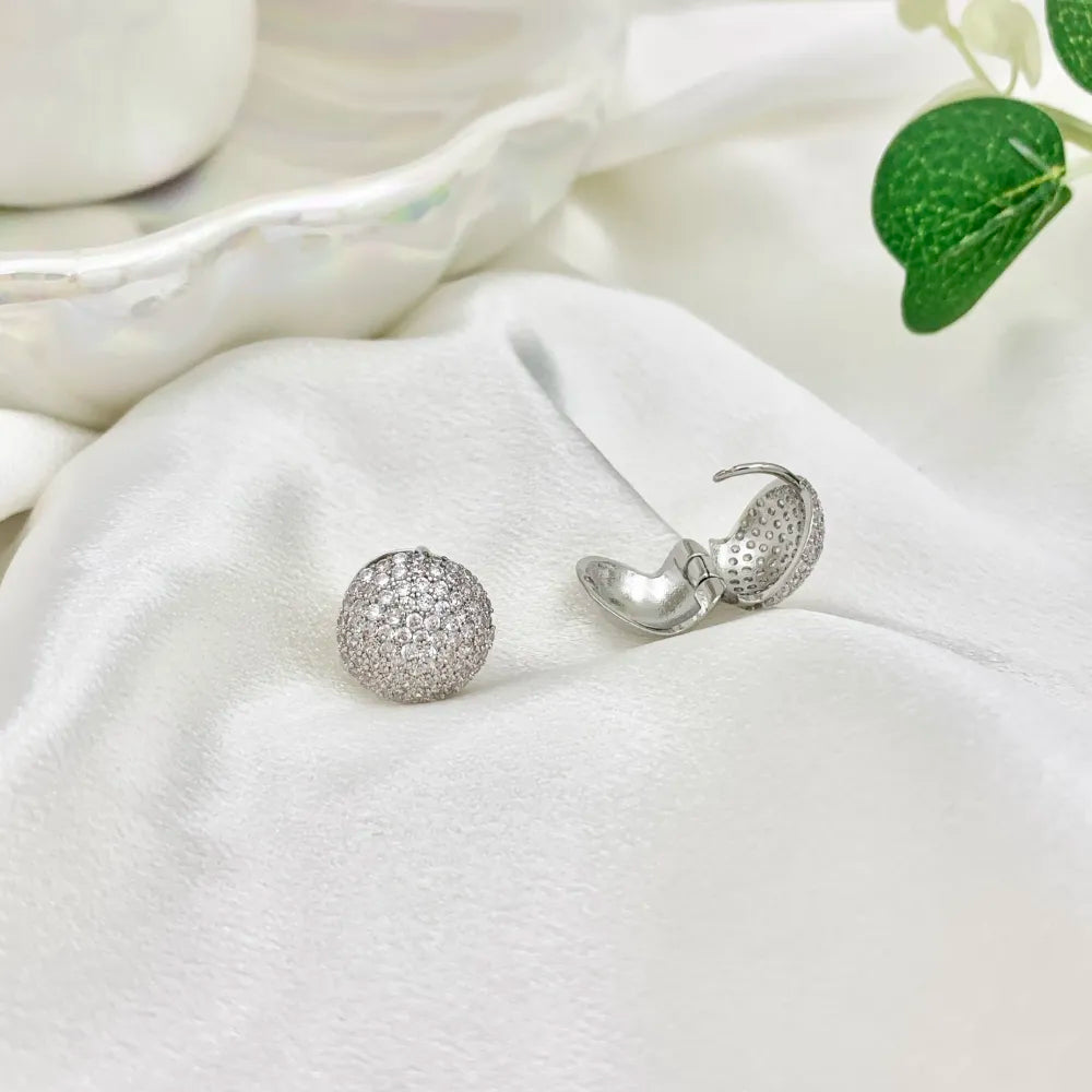OMZ-520-L54 Tondo con Zirconia-Orecchini con Zirconia
