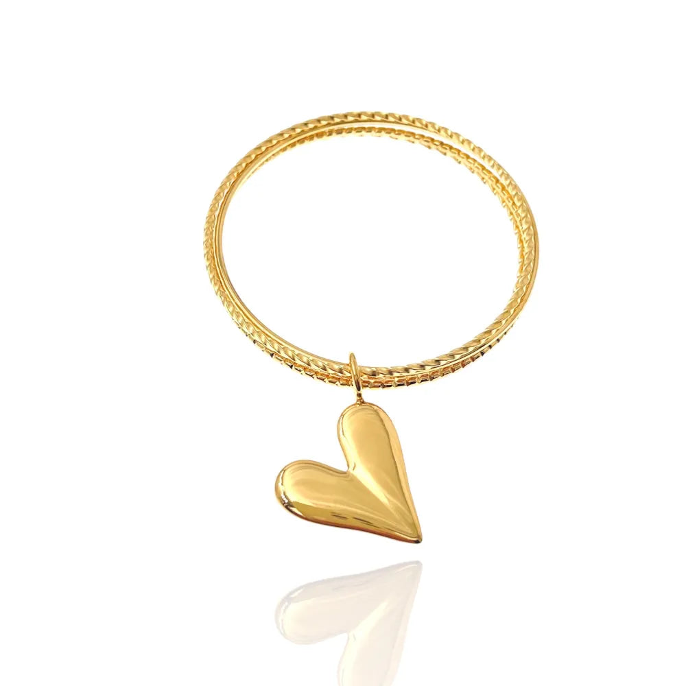 BAR-103-AA3366B Cuore-Bracciali Multifili Rigidi in Acciaio