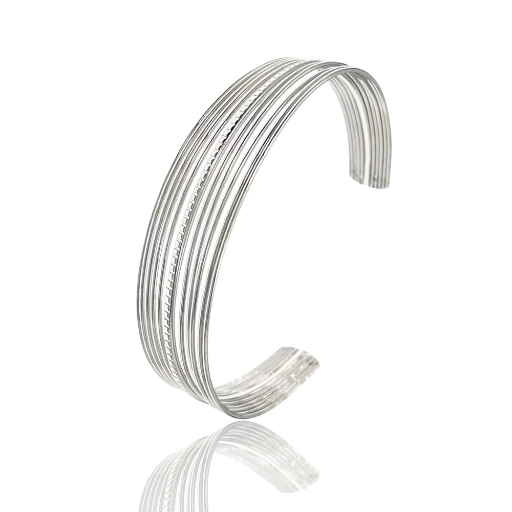 BAR-732-76B Semplice-Bracciale Rigido in Acciaio