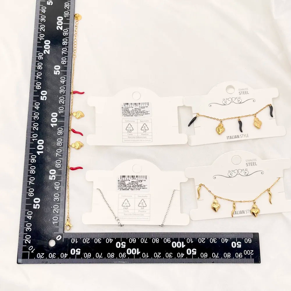 BAC-103-AA2777B Sacro Cuore con Cornino-Bracciale in Acciaio con Chiusura
