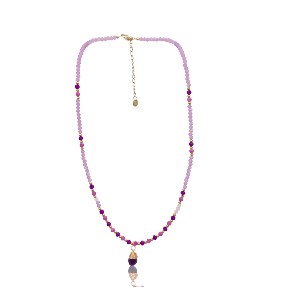 CAC-735-20 Catena con Perline-Collana Corta in Acciaio