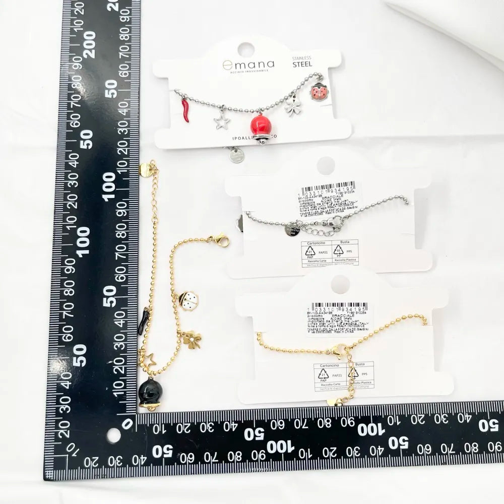 BAC-103-AA3419B Campanello Smaltato--Bracciale in Acciaio con Chiusura