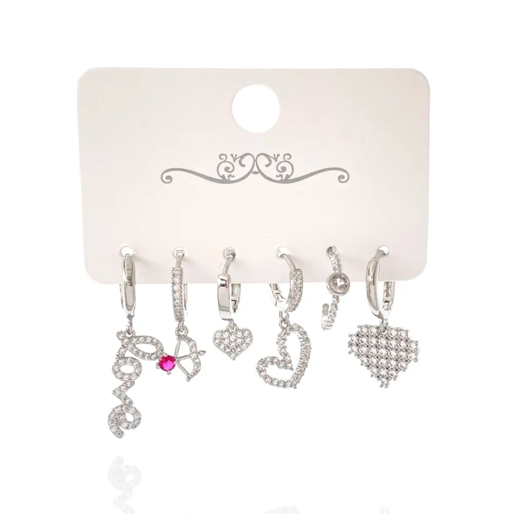 OPM-520-L40 Love Cuore-Set 6pz Orecchini