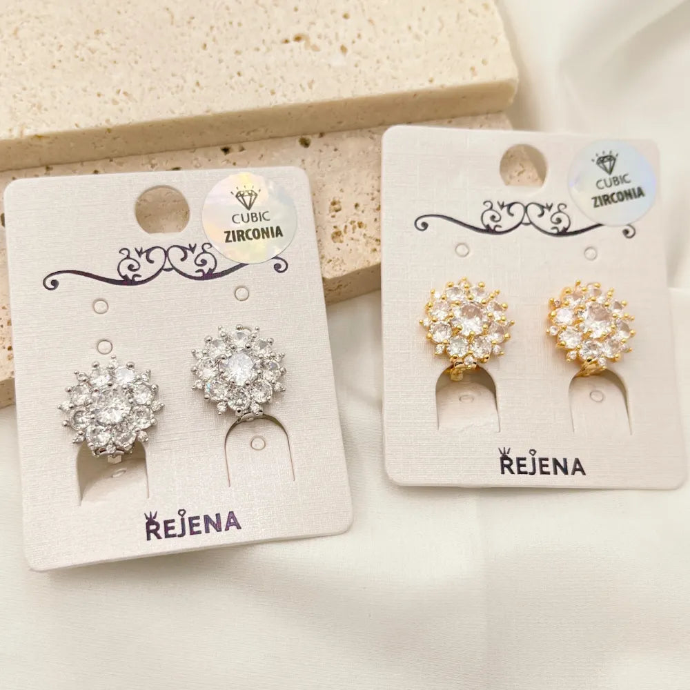 OMK-506-SD24 Fiore-Orecchini a Clip con Zirconia